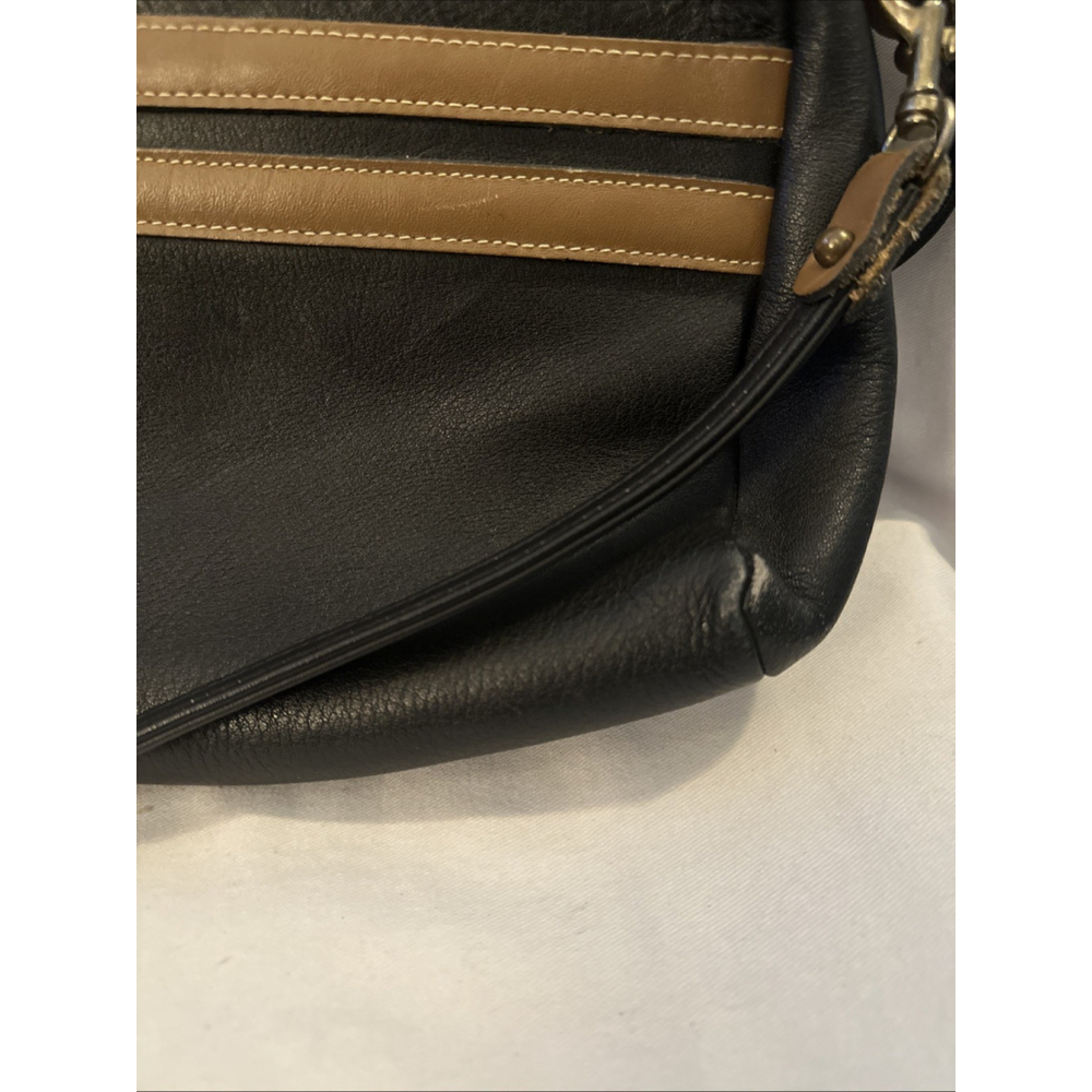 Vintage Orvis Black Brown Pebbled Leather Crossbody Bag - Picture 2 of 8